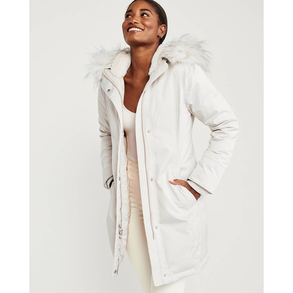 Ivory Abercrombie faux fur parka / coat